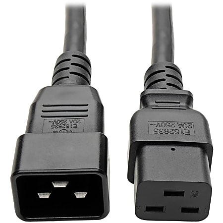 Eaton Tripp Lite Series Power Extension Cord, C19 to C20 - Heavy-Duty, 20A, 250V, 12 AWG, 6 ft. (1.83 m), Black - P036006