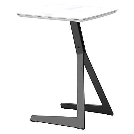 National® Holden C Ceramic End Table, 23-1/4”H x 17-5/16”W x 17-5/16”D, Black/White