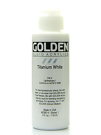 Golden Fluid Acrylic Paint, 4 Oz, Titanium White