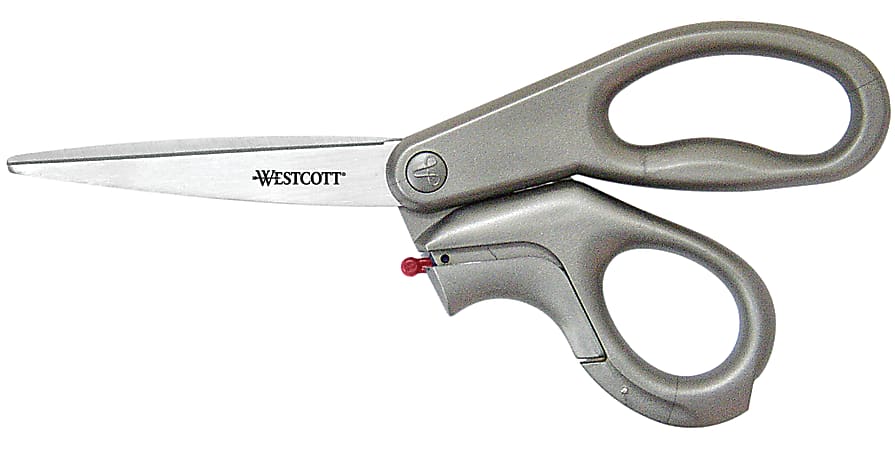 Acme EZ Open Scissors And Box/Package Opener, 8", Straight, 8", Gray