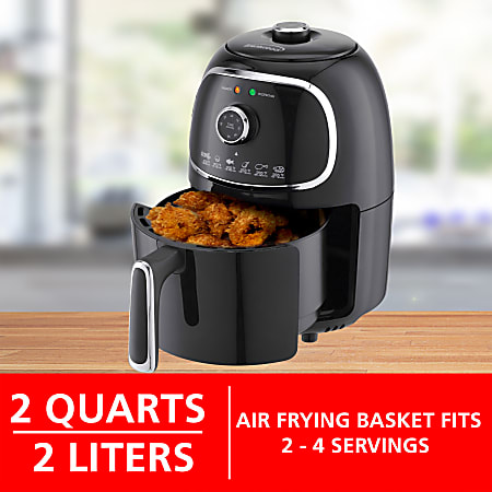 Brentwood® 2-Quart Electric Air Fryer, Black/Silver