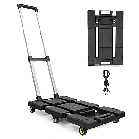 Mount-It! Folding Hand Truck Dolly, 36"H x 14-1/4"W x 26"D, Black