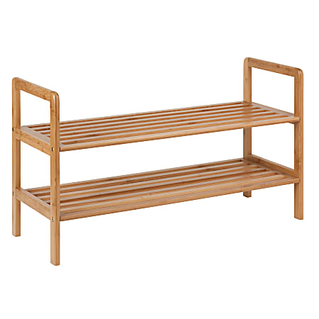 Honey-can-do SHO-01600 2-Tier Bamboo Shoe Storage Rack - 16 x Shoes - 2 Tier(s) - 15.8" Height x 27.5" Width10.3" Length - Eco-friendly, Ventilated, Moisture Resistant, Durable - Bamboo