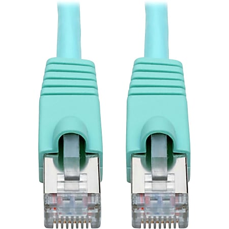 Tripp Lite Cat6a Snagless Shielded STP Patch Cable 10G, PoE, Aqua M/M 1ft - First End: 1x RJ-45 Male Network - N262001AQ