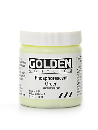 Golden Heavy Body Acrylic Paint, 4 Oz, Phosphorescent Green