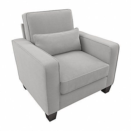 Bush® Furniture Stockton Accent Chair With Arms, Light Gray Microsuede Fabric, Standard Delivery