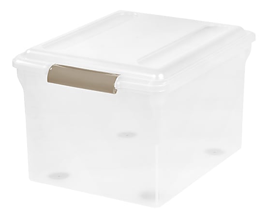 IRIS Store And Slide File Box, Letter/Legal Size, 17-1/2" x 13-3/4" x 11-1/4", Clear