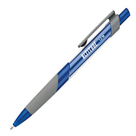 Paper Mate® Altitude Retractable Ballpoint Pens, 1.2 mm, Bold Point, Grey/Blue Barrel, Blue Ink, Pack Of 12