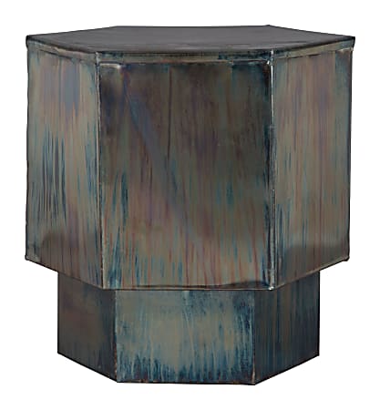 Zuo Modern Mike Iron Octagon End Table, 19-15/16”H x 17-5/16”W x 19-15/16”D, Multicolor