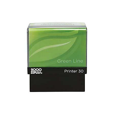 Custom 2000 PLUS® Green Line® Self-Inking Stamp, P30GL, 80% Recycled, 11/16" x 1-13/16", Impression
