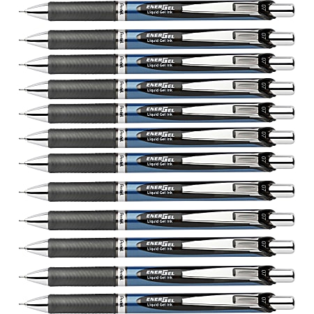 Pentel EnerGel Deluxe RTX Retractable Pen Needle Point 0.7 mm Assorted  Barrels Black Ink - Office Depot