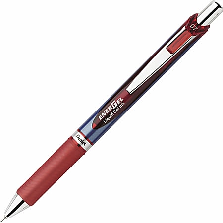 Pentel® EnerGel RTX Liquid Gel Pen, Medium Point, 0.7 mm, Assorted Barrel Colors, Red Ink