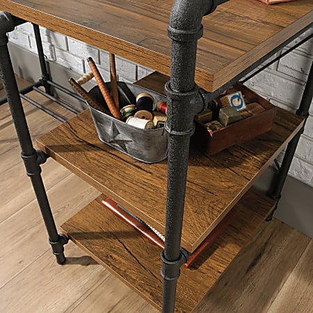 Sauder Iron City 48 W Computer Desk Checked Oak ODP Business
