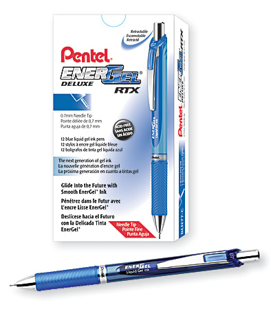 Pentel EnerGel Deluxe RTX Retractable Pens Needle Point 0.7