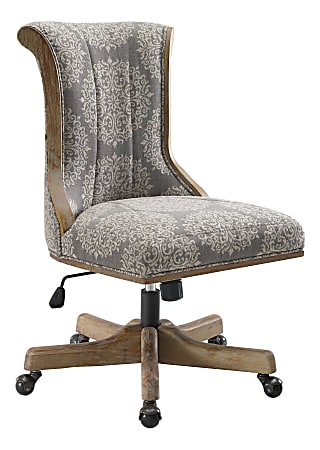 Linon Amberg Office Chair, Antique Brown/Gray