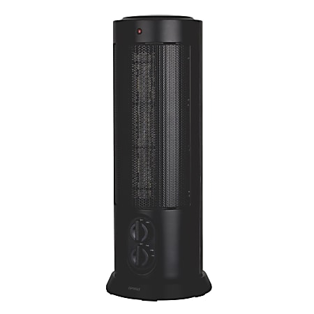 Optimus 1500-Watt Oscillating Tower Heater With Thermostat, 18" x 7-1/2", Black
