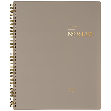 2024-2025 Cambridge® WorkStyle® Focus Weekly/Monthly Academic Planner, 8-1/2" x 11", Timeless Taupe, July 2024 To June 2025, 1606-905A-45