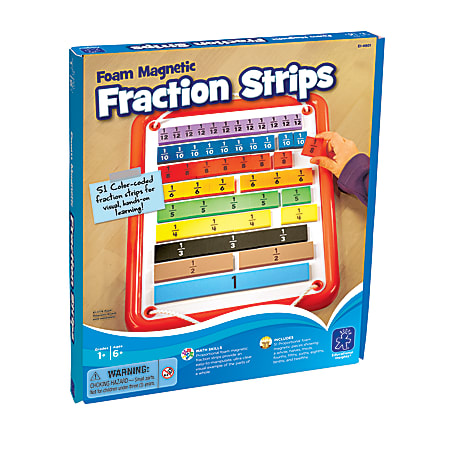 Educational Insights® Foam Magnetic Fraction Strips, Multicolor,