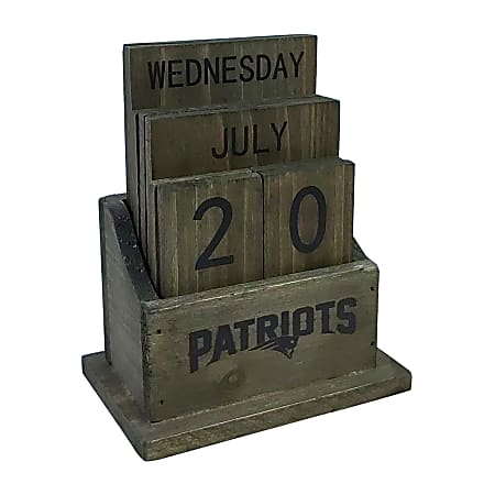 Imperial NFL Wood Block Calendar, New England Patriots