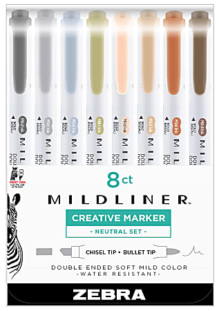 Zebra Pen MILDLINER Double Ended Creative Markers Pack Of 8
