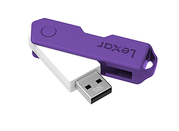 Lexar® JumpDrive® TwistTurn2 USB 2.0 Flash Drive, 32GB, Assorted Colors, LJDTT2-32GABOD20