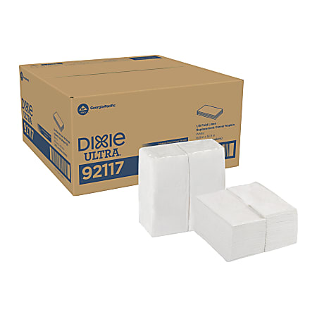 Dixie&reg; Ultra Dinner Napkins, 16-15/16" x 16-15/16", White, 50 Napkins Per Pack, Set Of 8 Packs