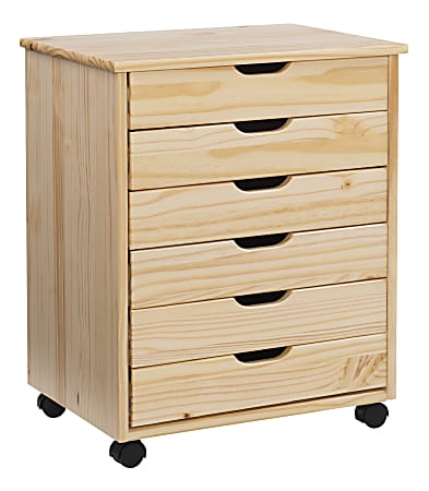 5 Drawers Chest, Wood Storage Dresser with Wheels, Craft Storage Organizer and Storage Drawer Office Drawer Unit - White