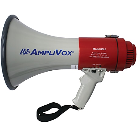 AmpliVox S602R Mity-Meg 25-Watt Megaphone, White/Red