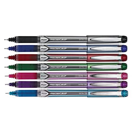 Pilot Precise V5 Liquid Ink Retractable Rollerball Pens Extra Fine Point  0.5 mm Black Barrels Black Ink Pack Of 12 - Office Depot