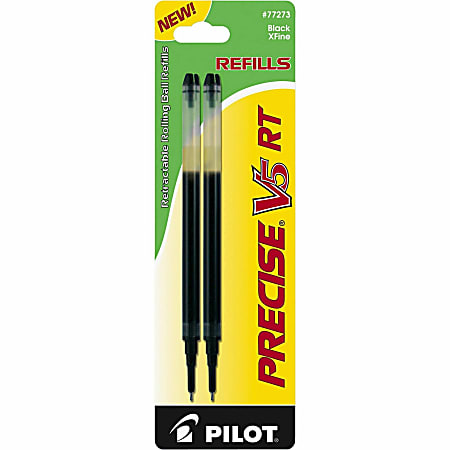 Pilot Precise V5 Liquid Ink Retractable Rollerball Pens Extra Fine Point  0.5 mm Black Barrels Black Ink Pack Of 12 - Office Depot