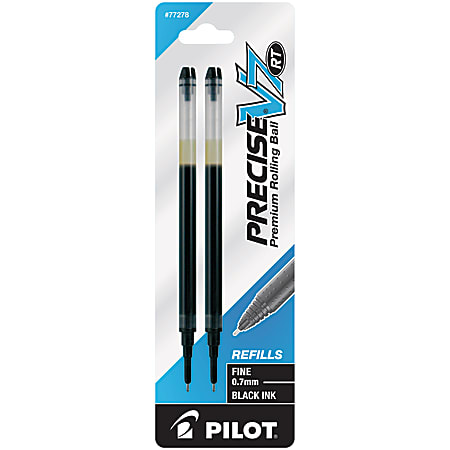 Pilot® Precise™ Liquid Ink Retractable Rollerball Refills, V7, 0.7 mm, Fine Point, Black, Pack Of 2