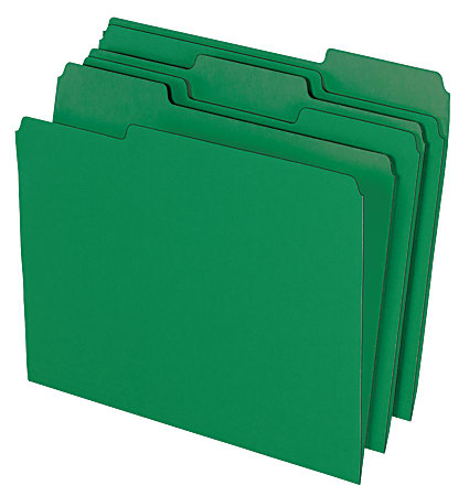 Office Depot® Brand Color File Folders, 8 1/2" x 11", Letter Size, Green, Pack Of 3