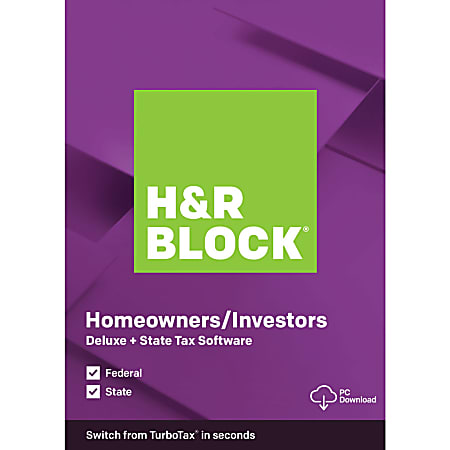 H&R Block 2019, Deluxe + State, For PC Download (Windows)
