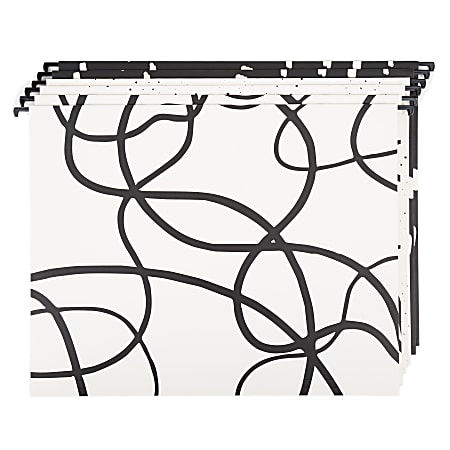 U Brands® Hanging File Folders, 1" Expansion, Letter Size, Artistic Elements, Pack Of 6 Folders