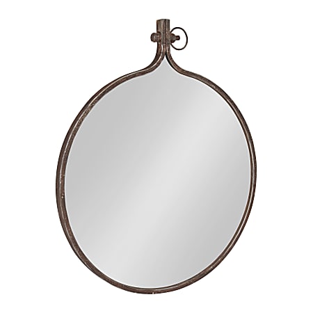 Uniek Kate And Laurel Yitro Round Mirror, 28-5/16”H x 23-1/2”W x 1-1/8”D, Bronze