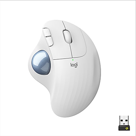 Logitech Ergo M575 for Business (Off-White) - Brown Box - Optical - Wireless - Bluetooth - Off White - USB - Trackball, Scroll Wheel