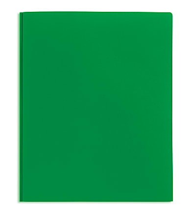 Green Plastic Folder with Prongs 2 Pockets 