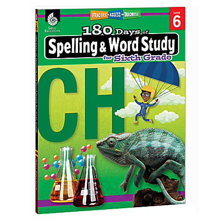 Shell Education 180 Days Of Spelling And Word Study, 6th Grade