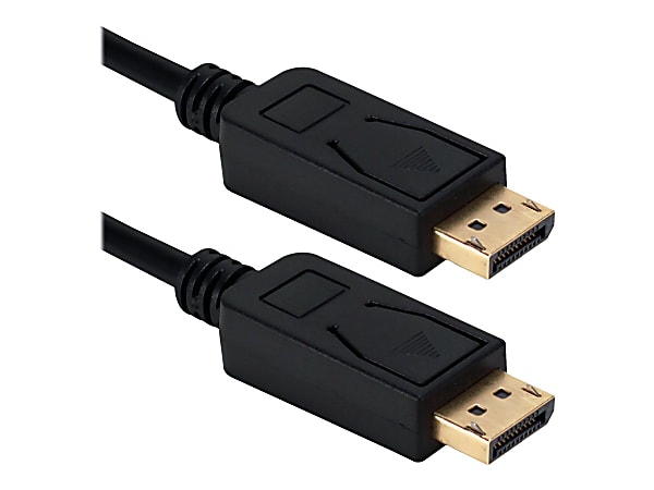 QVS 3ft DisplayPort 1.4 UltraHD 8K Black Cable with Latches - 3 ft DisplayPort A/V Cable  - DP803