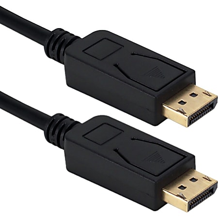QVS 3ft DisplayPort 1.4 UltraHD 8K Black Cable with Latches - 3 ft DisplayPort A/V Cable  - DP803
