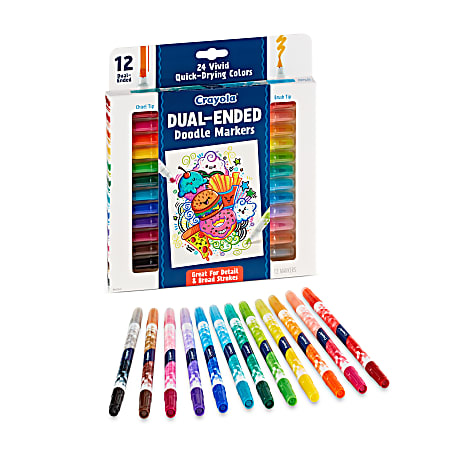Crayola Washable Ultra Clean Crayons 6 14 Assorted Colors Pack Of 24  Crayons - Office Depot