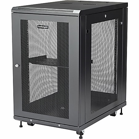 StarTech.com Server Rack Cabinet - 18U - 31in Deep Enclosure - Network Cabinet - Rack Enclosure Server Cabinet - Data Cabinet - For Server, LAN Switch, Patch Panel, A/V Equipment - 18U Rack Height x 19" Rack Width x 31" Rack Depth - Floor Standing