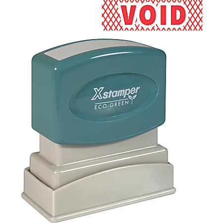 Xstamper® Pre-Inked VOID One Color Title Stamp, 62% Recycled, 100000 Impressions, Red