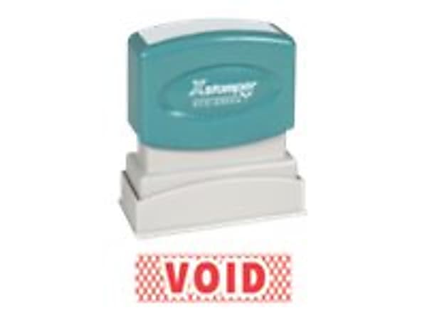 Xstamper&reg; Pre-Inked VOID One Color Title Stamp, 62% Recycled, 100000 Impressions, Red