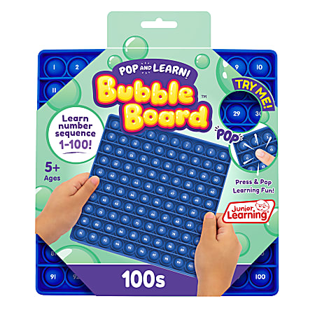 Junior Learning Pop And Learn Bubble Board, 8" x 8", Blue, Grades K-5