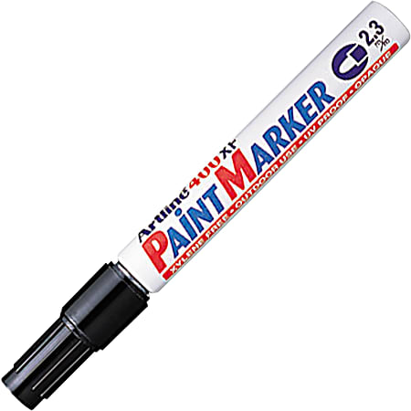 Artline Paint Marker, Bullet Point, 2.3 mm, Aluminum Barrel, Black Ink