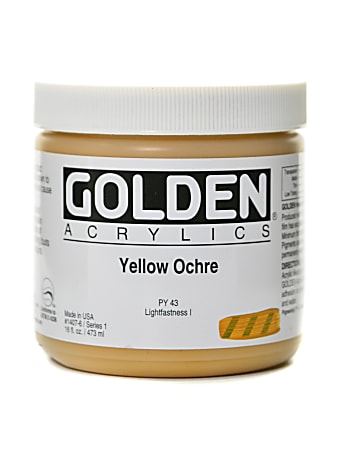 Golden Heavy Body Acrylic Paint, 16 Oz, Yellow Ochre