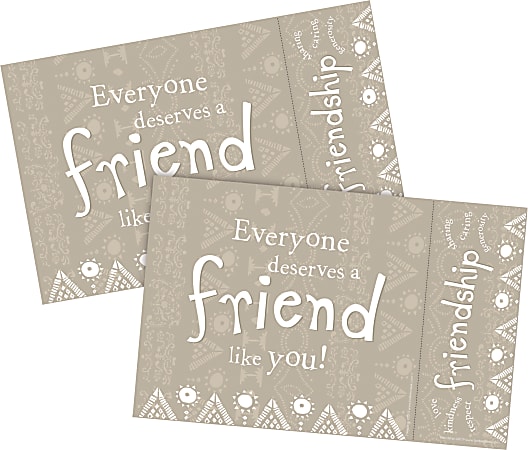 Barker Creek Thoughtfulness Awards & Bookmarks Set, 8-1/2" x 5-1/2", Friendship, Set Of 60 Awards