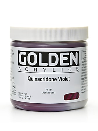 Golden Heavy Body Acrylic Paint, 16 Oz, Quinacridone Violet