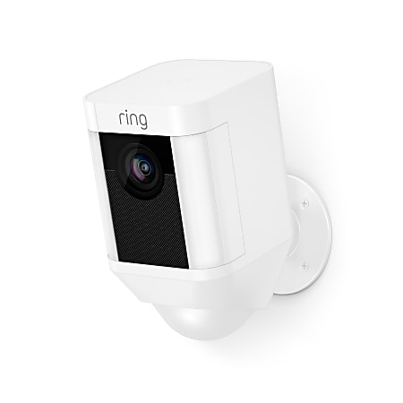 Ring Spotlight Cam Battery-Powered Wireless Security Camera, White